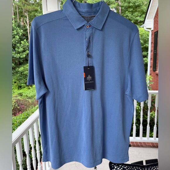 Rainforest Men's Light Blue Polo Shirt. Size L. NWT - Picture 1 of 6